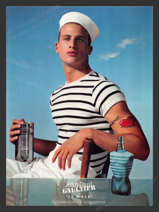 2000 Jean Paul Gaultier "Le Male" Cologne Sailor Man Print Advertisement Ad