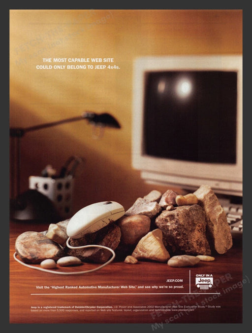 2003 Jeep 4x4 Computer Mouse Climbing Rocks Print Advertisement Ad