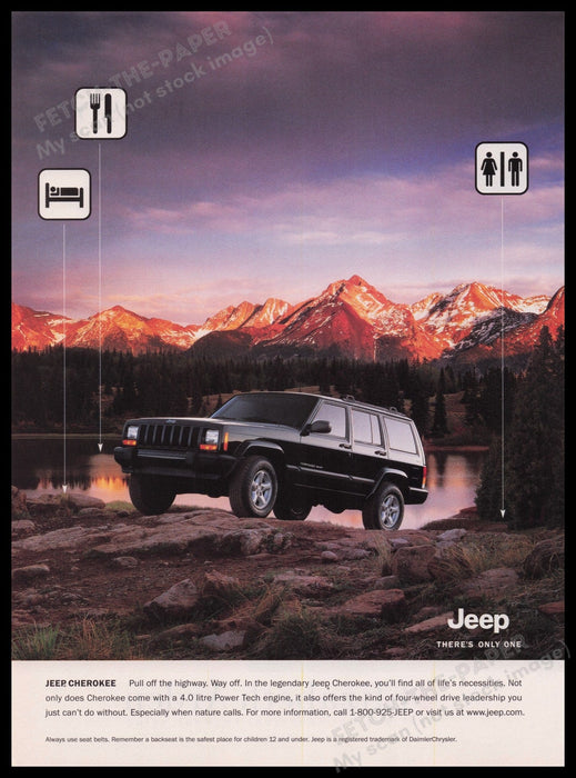 Jeep Cherokee 2000s Print Advertisement Ad 2000 Fetch the Paper!