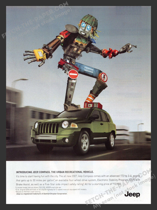 2007 Print Advertisement Jeep Compass Urban Recreational Vehicle Ad.