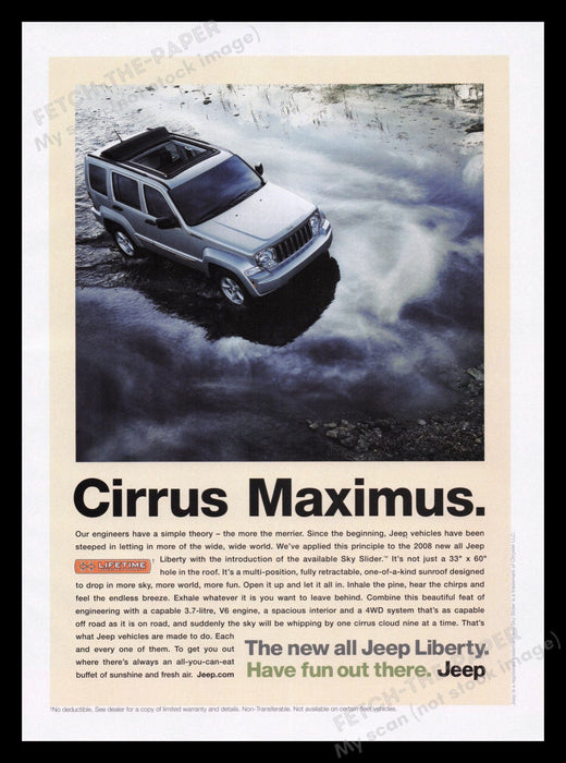 Jeep Liberty 2000s Print Advertisement Ad 2007 Cirrus Maximus Fetch the Paper!
