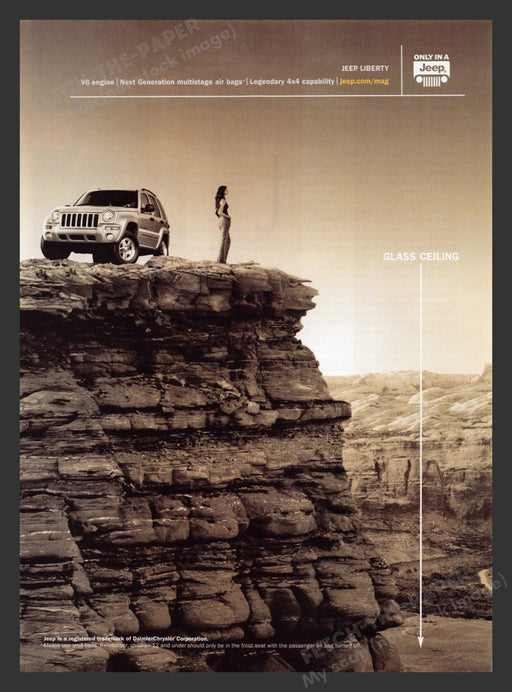 2003 Jeep Liberty Cliff Glass Ceiling Print Advertisement Ad