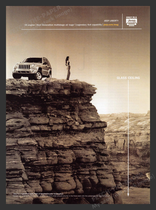 2003 Jeep Liberty Cliff Glass Ceiling Print Advertisement Ad