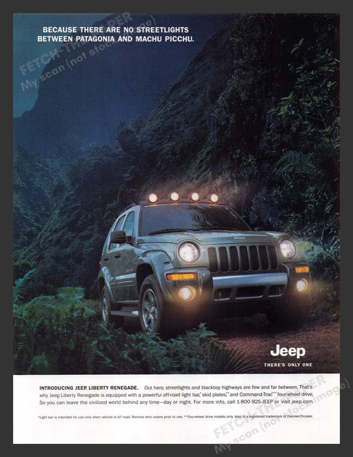 2002 Jeep Liberty Renegade Patagonia and Machu Picchu Print Advertisement Ad