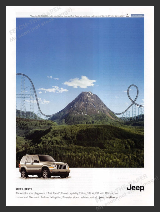 2005 Jeep Liberty Roller Coaster Mountain Print Advertisement Ad