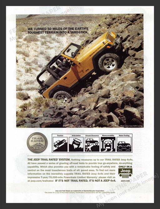 2004 Jeep Trail Rated System Yellow Print Advertisement Ad
