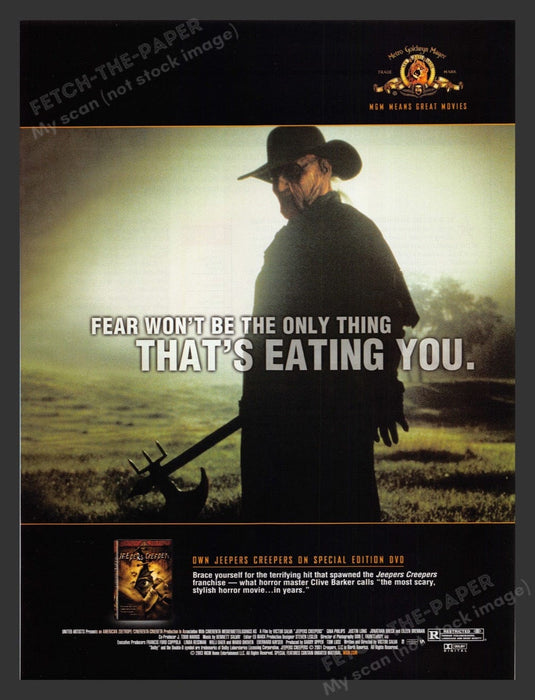 2003 Jeepers Creepers Movie DVD Release Print Advertisement Ad