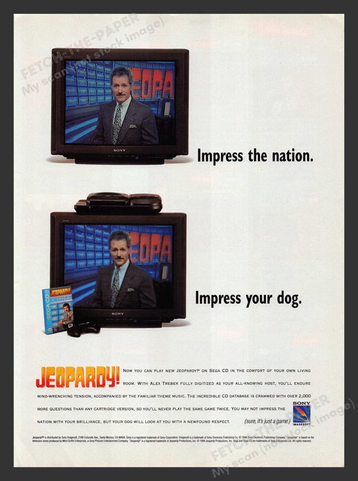 1994 Jeopardy! Alex Trebek Video Game Print Advertisement