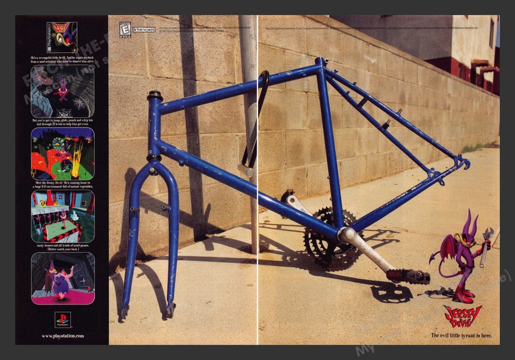 1998 Jersey Devil Bike Frame Video Game Print Advertisement (2 Pages)