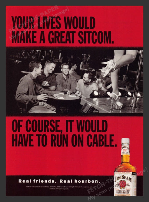 2000 Jim Beam Strip Club with Friends Print Advertisement Ad