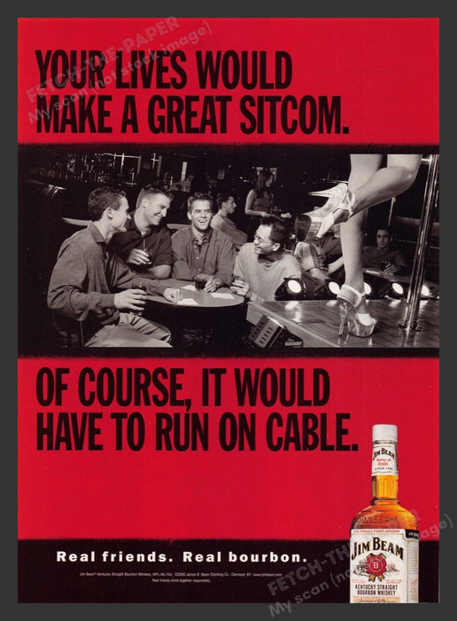 2000 Jim Beam Strip Club with Friends Print Advertisement Ad