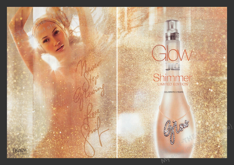 JLo 2000s Print Advertisement (2 pages) 2007 Glow Promo Ad Fetch the Paper!