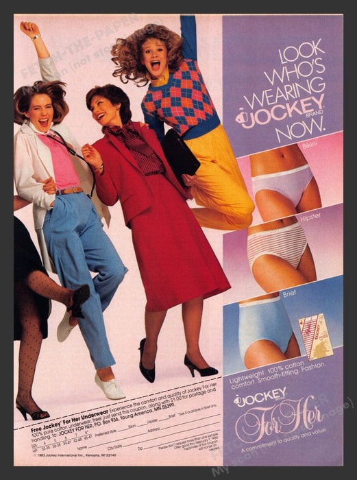 1983 Jockey for Her Panties Working Women Print Advertisement Ad