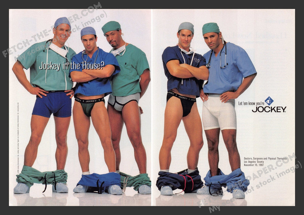1998 Print Advertisement 2 Page Jockey Men's Underwear Doctors of Los Angeles Ad.