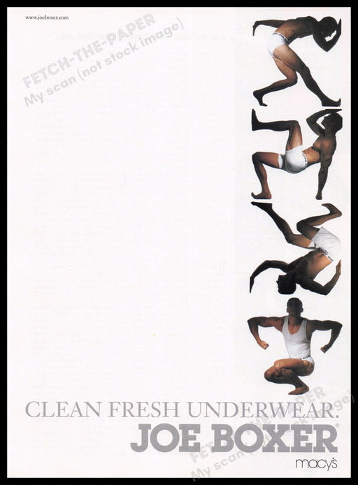 Joe Boxer Men's Underwear 1990s Print Advertisement Ad 1998 Poses Male Fetch the Paper!