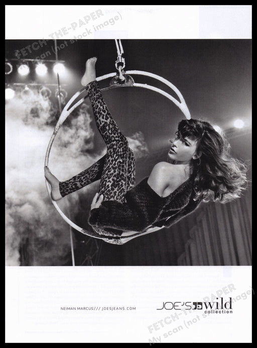 Joe's Jeans 2000s Print Advertisement Ad 2011 Leopard Acrobat Hoop Model Fetch the Paper!