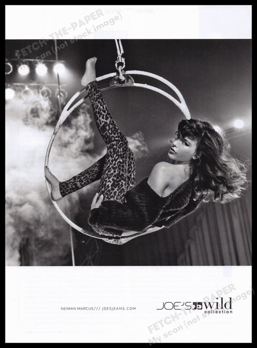 Joe's Jeans 2000s Print Advertisement Ad 2011 Leopard Acrobat Hoop Model Fetch the Paper!