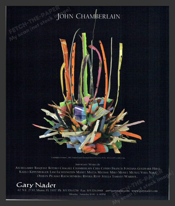 2008 John Chamberlain "Crackedglass Fermata" Print Advertisement Ad