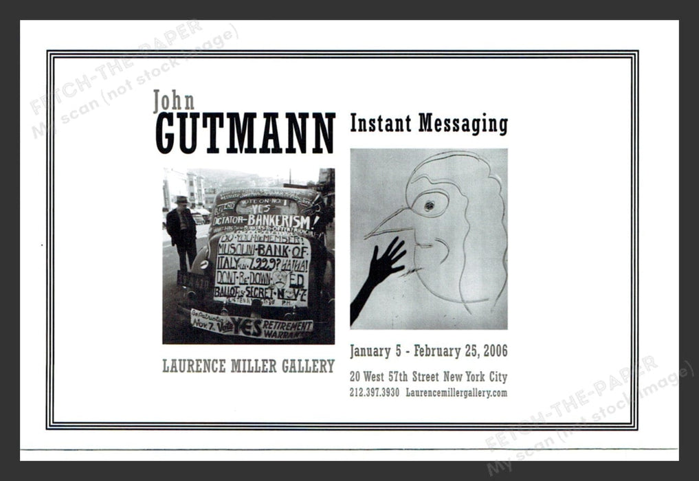 2006 John Gutmann NYC Art Gallery Show Print Advertisement Ad