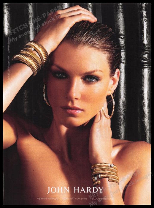 John Hardy Jewelry 2000s Print Advertisement Ad 2011 Wet Haired Model Fetch the Paper!