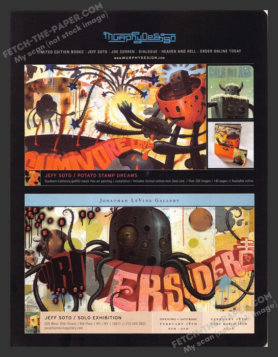 2005 Jonathan LeVine Gallery Featuring Jeff Soto NYC Art Show Print Ad.