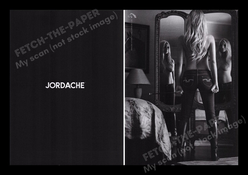 Jordache Clothing Topless Mirror 2000s Print Advertisement (2 pages) 2007 Fetch the Paper!