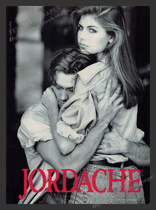 Jordache Jean Clothing Embracing Couple 1990s Print Advertisement 1994 Fetch the Paper!