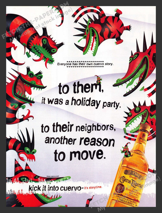1998 Print Advertisement Jose Cuervo Especial Holiday Monsters Alcohol Ad.