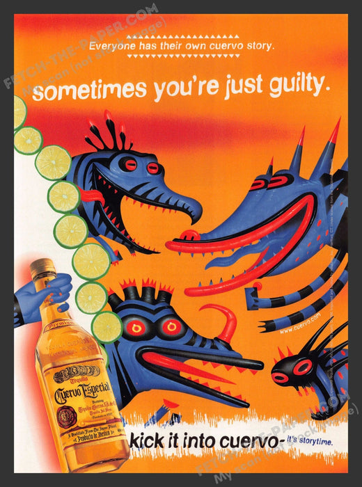 1998 Print Advertisement Jose Cuervo Especial Tequilla Illustration Alcohol Ad.