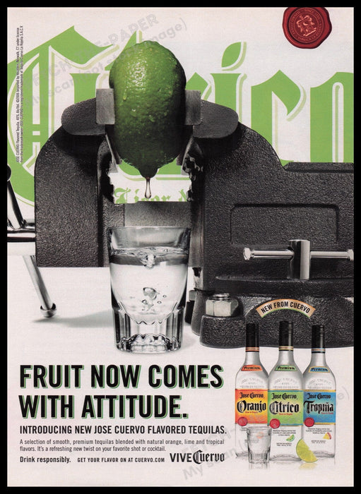 Jose Cuervo Flavored Tequilas 2000s Print Advertisement Ad 2006 Fetch the Paper!