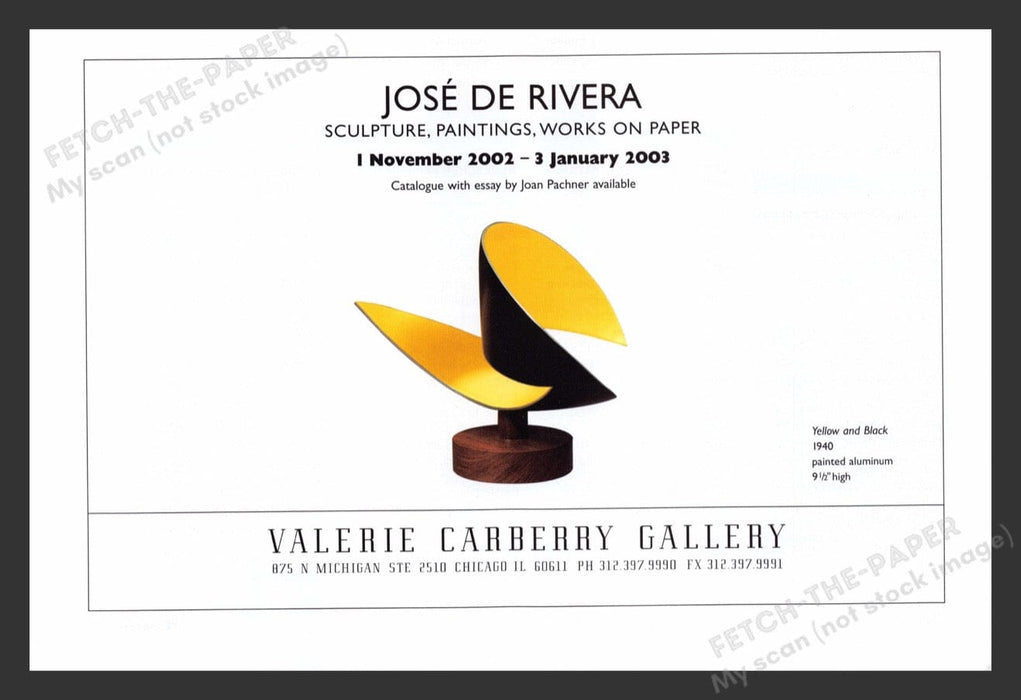2002 Jose De Rivera Chicago Art Gallery Show Print Advertisement Ad