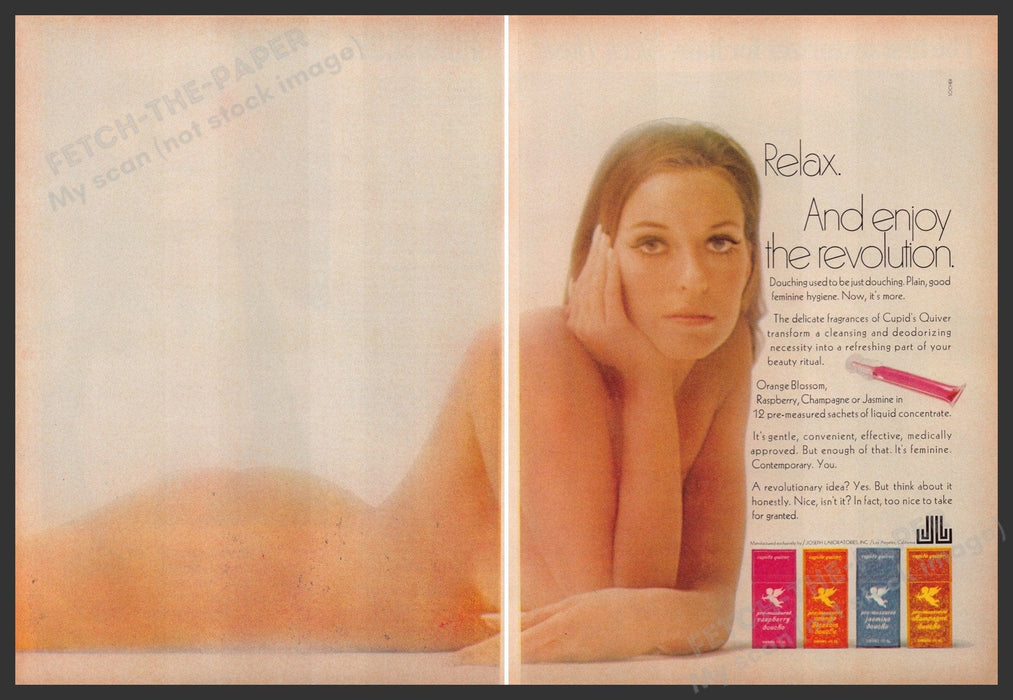 Joseph Laboratories Cupid's Quiver 1960s Print Advertisement (2 pages) 1969 Fetch the Paper!