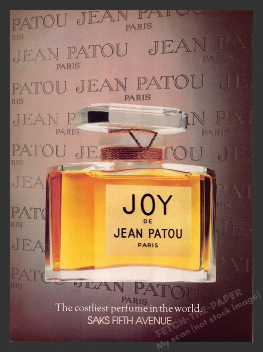 1984 Joy de Jean Patou Paris Fragrance Print Advertisement Ad