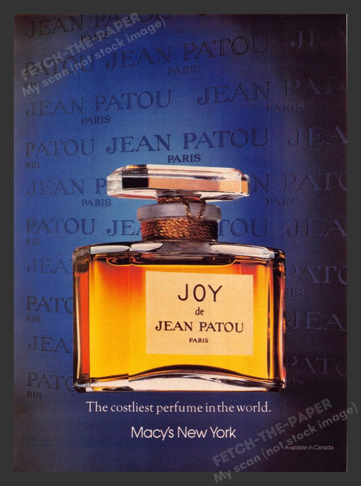 1983 Joy de Jean Patou Paris Perfume Macy's New York Print Advertisement Ad