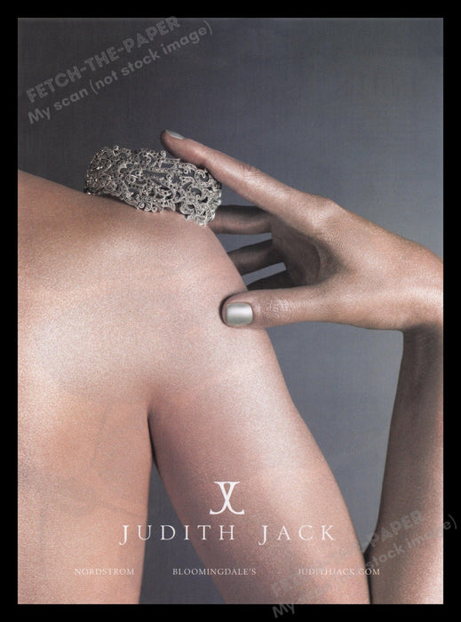 Judith Jack Jewelry 2000s Print Advertisement Ad 2007 Bare Back Shoulder Fetch the Paper!