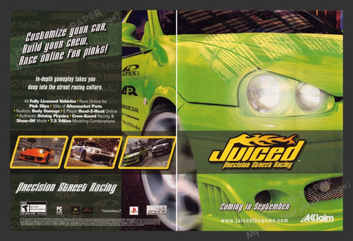 2004 Juiced: Precision Street Racing Video Game Print Advertisement (2 Pages)