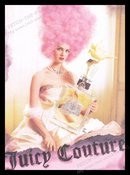 Juicy Couture 2000's Print Advertisement Ad 2007 Canary Colorful Fetch the Paper!