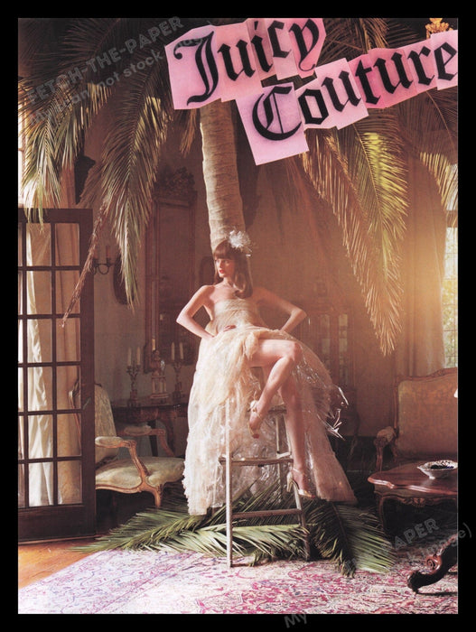 Juicy Couture Clothing 2000s Print Advertisement Ad 2007 Legs Ladder Palm Tree Fetch the Paper!