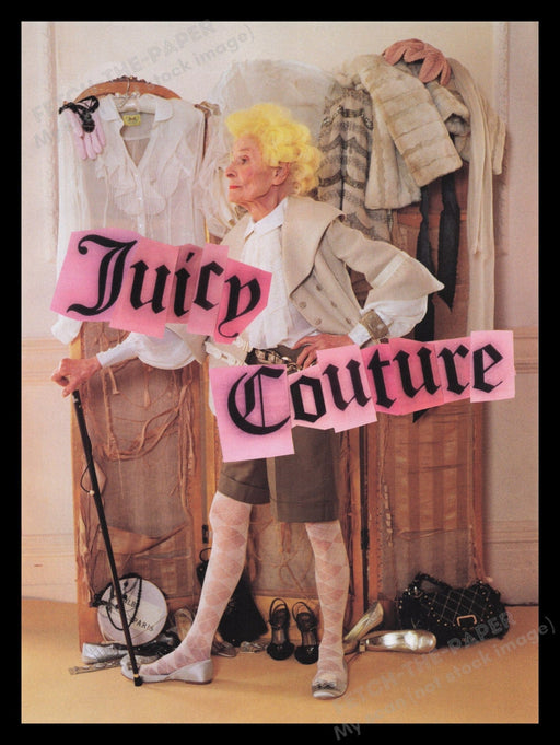 Juicy Couture Clothing 2000s Print Advertisement Ad 2007 Old Woman Fetch the Paper!