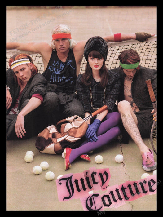 Juicy Couture Clothing 2000s Print Advertisement Ad 2007 Tennis Teens Fetch the Paper!