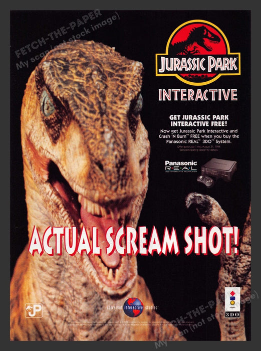 1994 Jurassic Park Interactive Video Game Print Advertisement