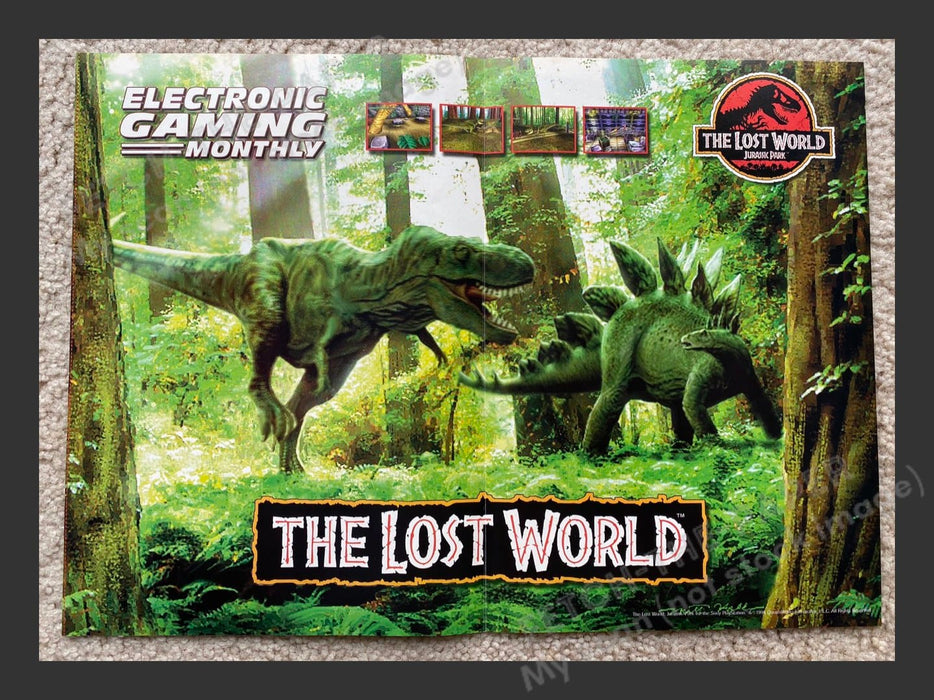 1997 Jurassic Park: The Lost World Fold Out Video Game Poster 10.5" x 14.75"