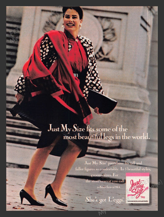1989 Just My Size Pantyhose L'eggs Working Lady Print Advertisement Ad