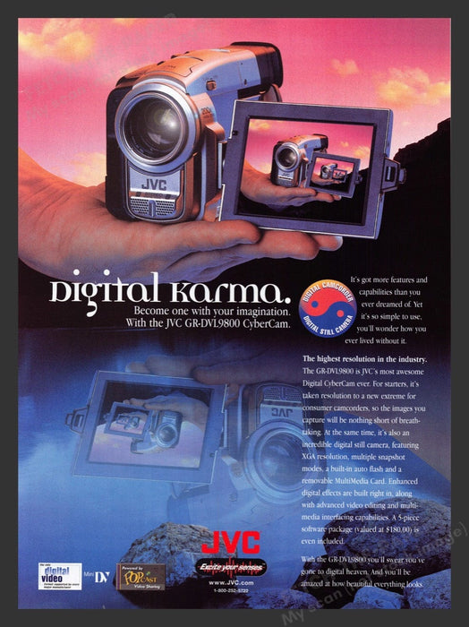 2000 JVC GR-DVI9800 CyberCam Camcorder Print Advertisement Ad