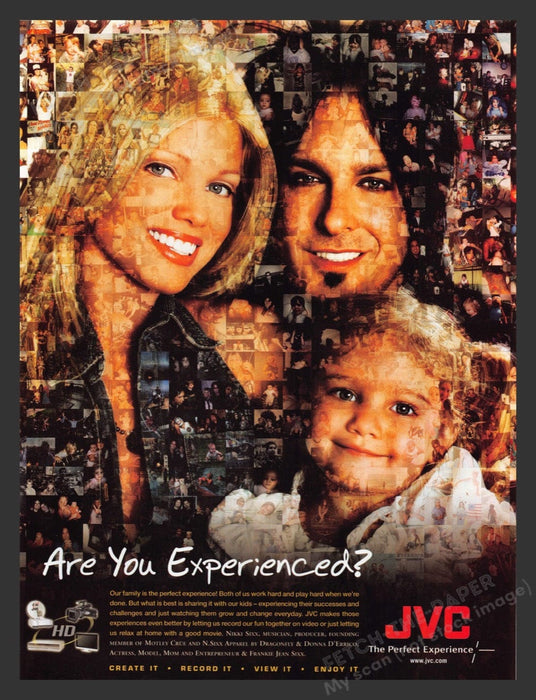 2004 JVC with Nikki Sixx, Donna D'Errico & Frankie Jean Print Advertisement Ad
