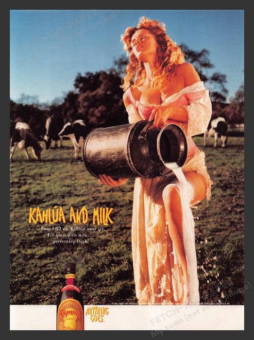 1999 Kahlua and Milk Recipe Milk Maid Dairy Cows Print Advertisement Ad