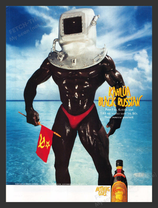 1999 Kahlua Black Russian Alcohol Diver Print Advertisement Ad.