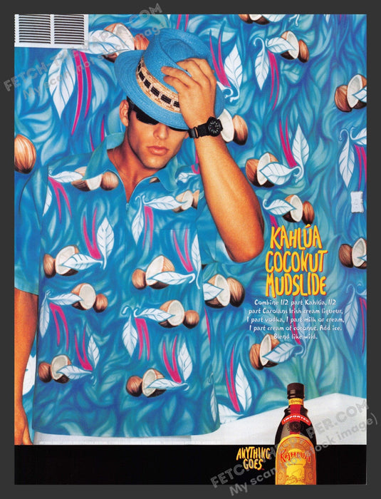 2001 Print Advertisement Kahlua Coconut Mudslide Alcohol Recipe Ad.