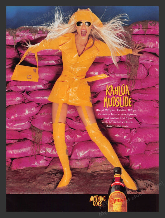 2001 Kahlua Mudslide Recipe Alcohol Print Advertisement Ad.