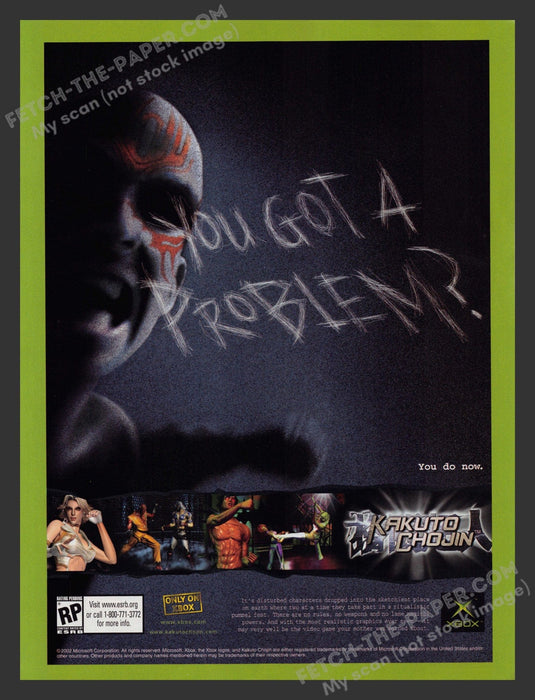 2002 Print Advertisement Video Game Kakuto Chojin Ad.